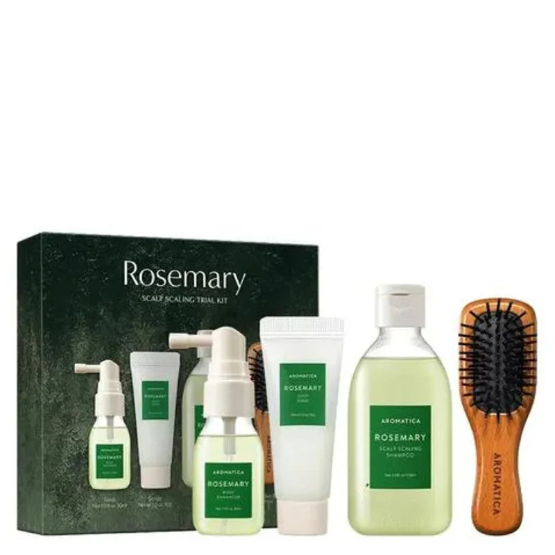 AROMATICA Rosemary Scalp Scaling Trial Kit Gift Set – Kelioninis rinkinys
