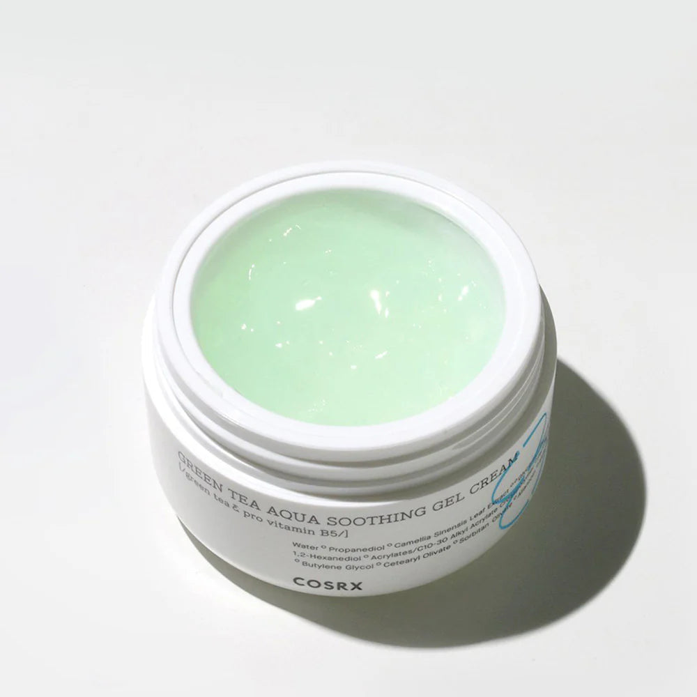 COSRX Hydrium Green Tea Aqua Soothing Gel Cream Raminantis veido kremas