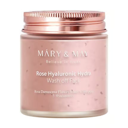 Mary&May Rose Hyaluronic Hydra Wash Off Pack 125 Grams Hydrating Face Mask – Veido kaukė