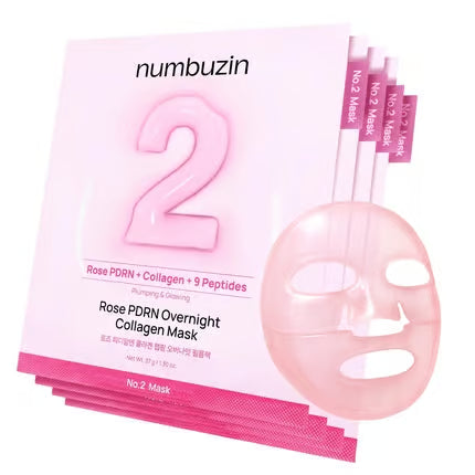 Numbuzin No2 Overnight Face Mask Rose PDRN Collagen Mask – Veido kaukė