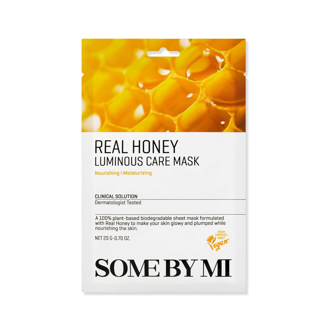 SOME BY MI Real Honey Luminous Care Mask Lakštinė veido kaukė
