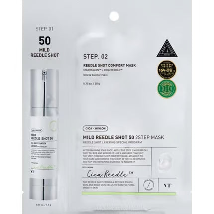 Vt Cosmetics Mild Reedle Shot 50 2-Step Mask - 1pc – Veido kaukė